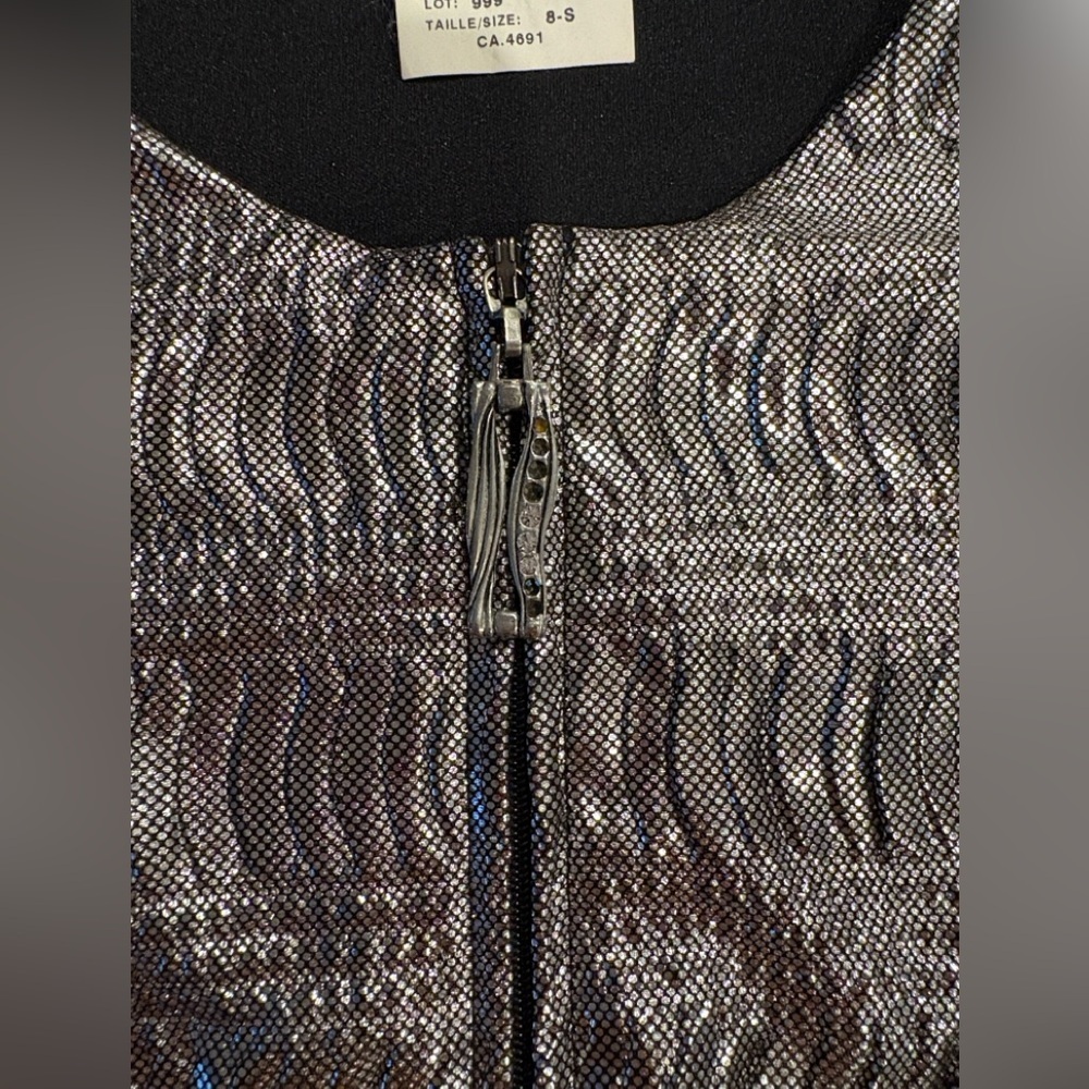 Vintage Silver Metallic Jacket size S. - Picture 8 of 9